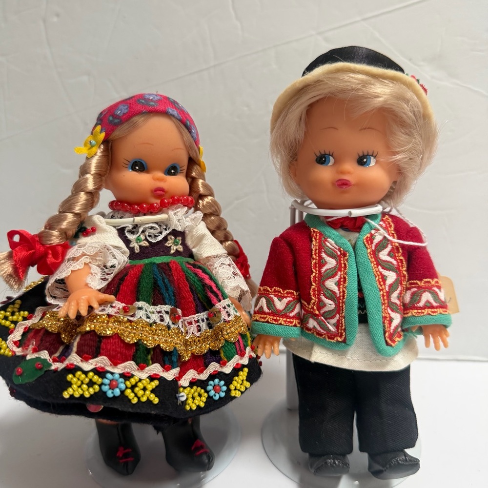 Polish Krakowiak Couple Dolls Traditional Folk Handmade Costume